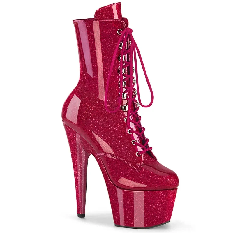 chic shoes for women’s dinner dates -ADORE-1020GP Fuchsia Glitter Calf High Boots