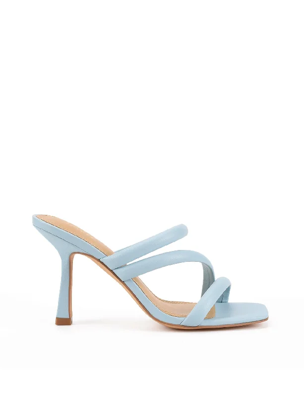 stylish women’s shoes for city life -Spence Heeled Sandals - Pale Blue Leather