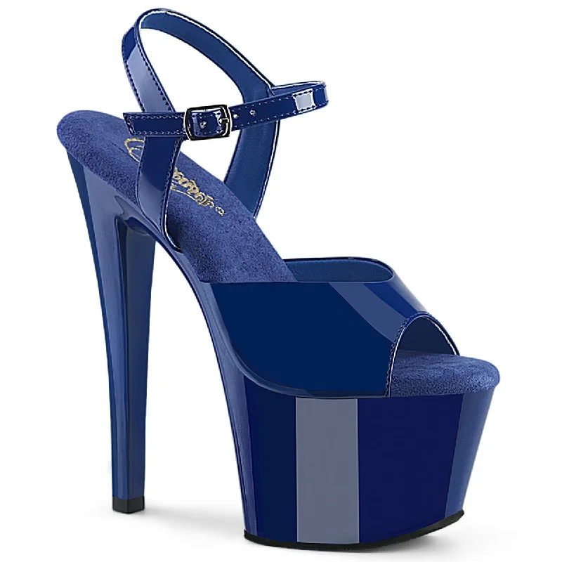 chic sandals for women’s outdoor parties -SKY-309 Royal Blue Platform Sandal