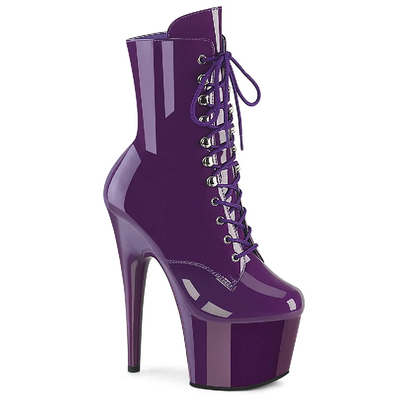 comfortable shoes for women’s shopping trips -ADORE-1020 Purple Platform Ankle Boots