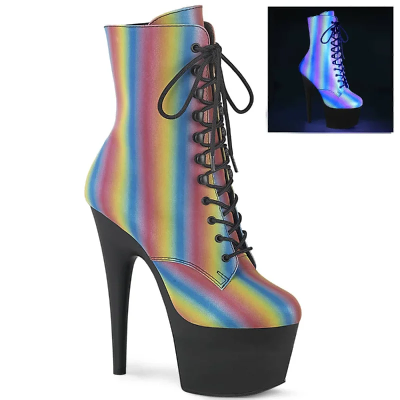 best shoes for women’s evening gowns -ADORE-1020REFL-02 Black & Multi Colour Calf High Boots