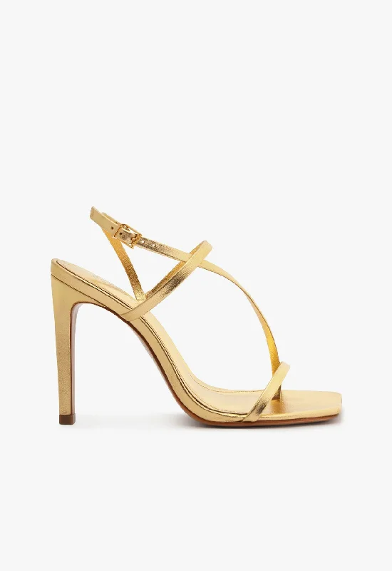 best women’s heels for office outfits -Heloise High Metallic Leather Sandal