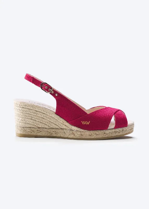 best shoes for women’s running errands -Llansa Limited Edition Canvas Espadrille Sandal Wedges