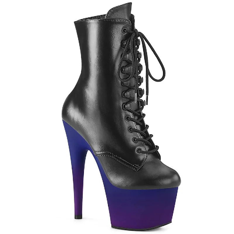 tylish women’s sneakers for casual wear -ADORE-1020BP Black & Purple Calf High Boots