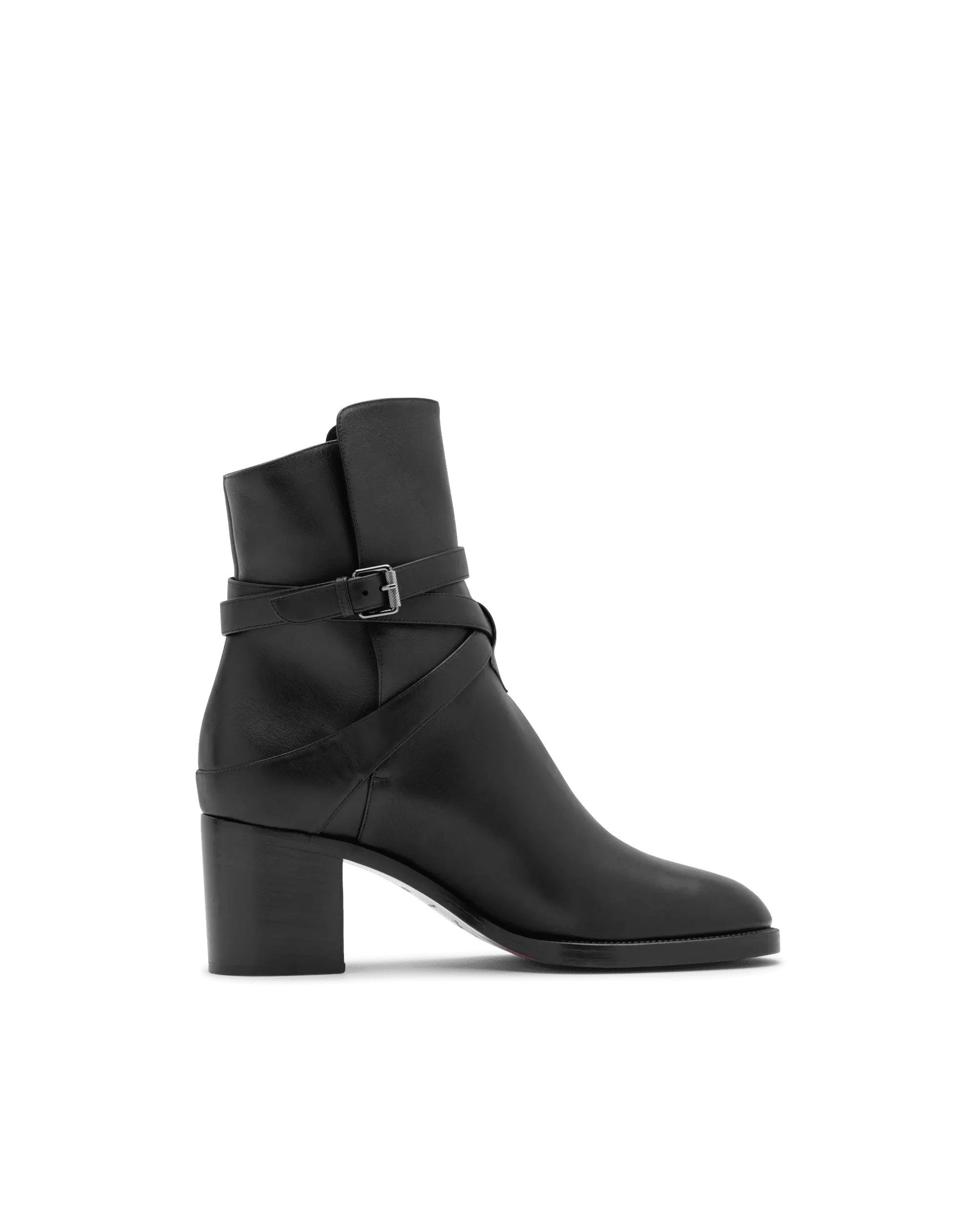 trendy shoes for women’s workout fashion -Karistrap Leather Ankle Boot