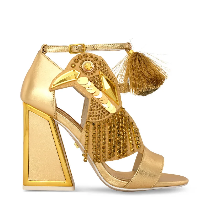 fashionable women’s espadrilles for warm weather -AYA GOLD SANDALS