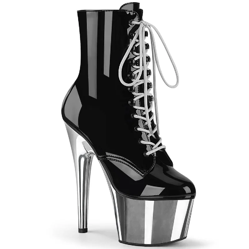 best shoes for women’s winter outfits -ADORE-1020 Black & Silver Calf High Boots