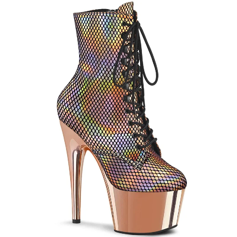 trendy women’s combat boots for casual looks -ADORE-1020HFN Rose Gold & Multi Colour Calf High Boots