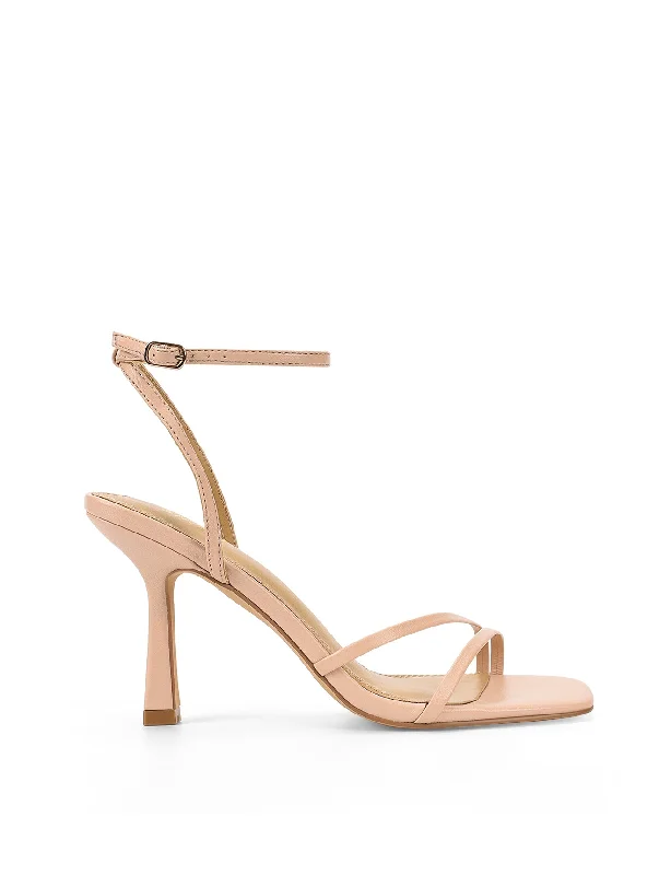 comfortable women’s shoes for all-day wear -Sprinkle Strappy Heels - Nude Leather