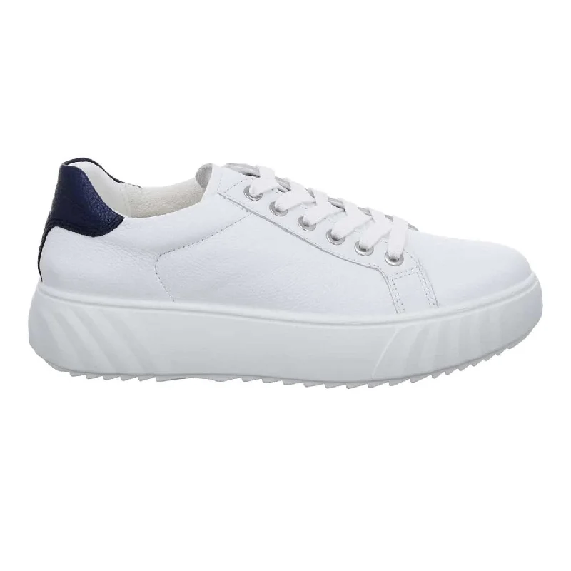 comfortable shoes for women’s outdoor activities -Ara Women's Mikky White/Navy Leather