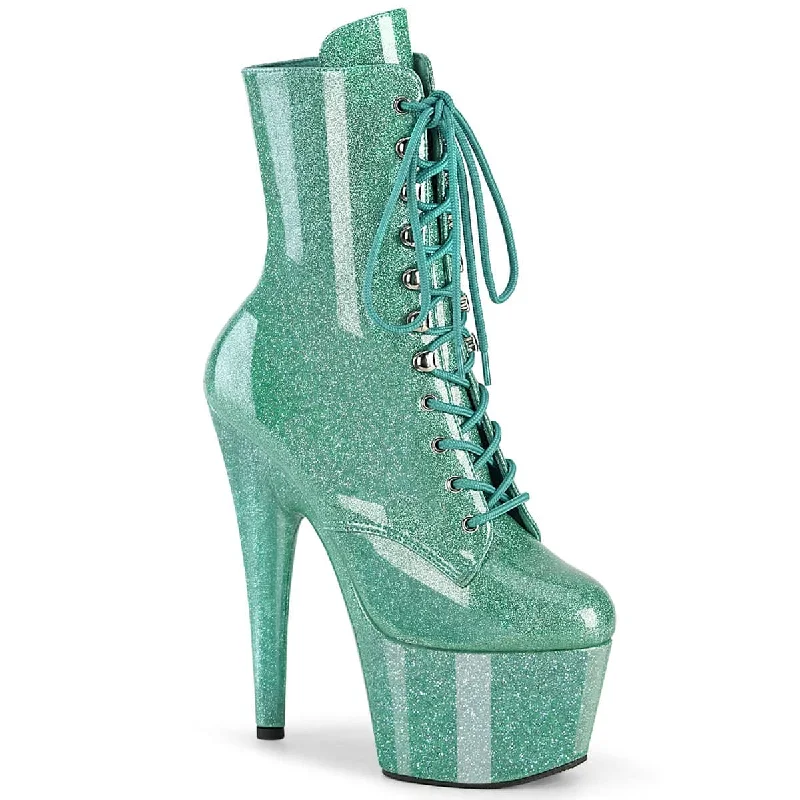 elegant sandals for women’s resort fashion -ADORE-1020GP Aqua Glitter Calf High Boots