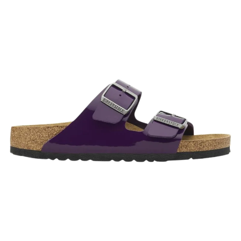 comfortable women’s sneakers for sports activities -Birkenstock Women's Arizona Birko-Flor High Shine Patent Acai