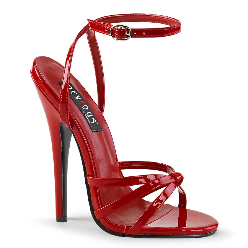 stylish women’s shoes for date nights -DOMINA-108 Red 6 Inch Heel Sandals