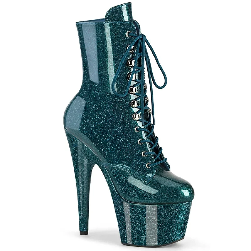 chic women’s boots for fall and winter -ADORE-1020GP Teal Glitter Calf High Boots