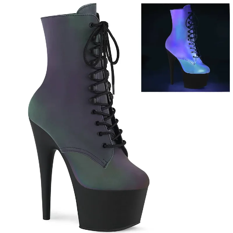 fashionable shoes for women’s spring style -ADORE-1020REFL Black & Multi Colour Calf High Boots