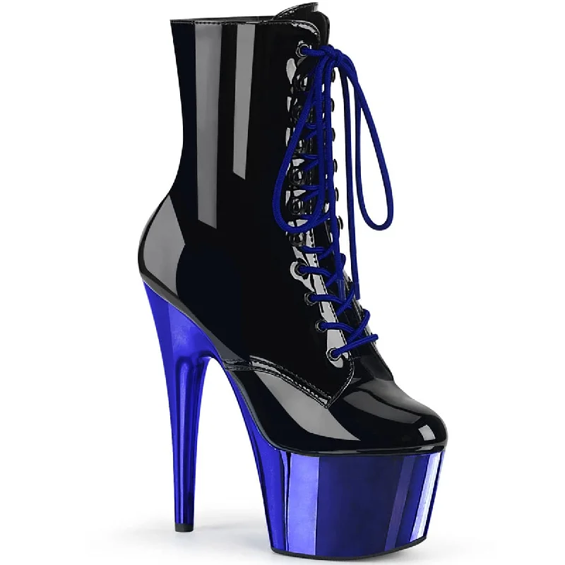 stylish women’s shoes for city life -ADORE-1020 Black & Blue Calf High Boots