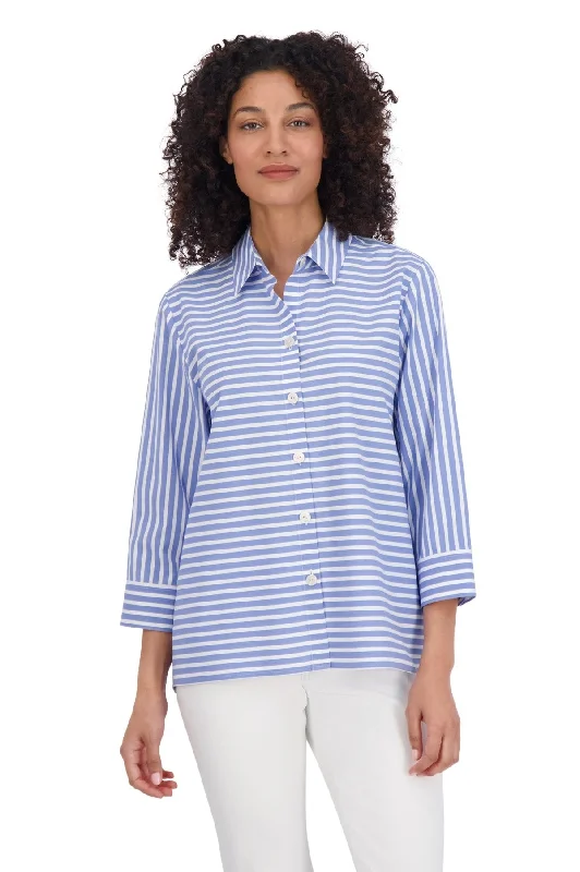 best women’s clothes for professional wear -Kelly 3/4 Sleeve Stretch No Iron Stripe Shirt