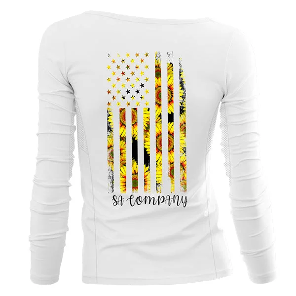 stylish cardigans for women’s office wear -Women's Performance Long Sleeve Shirt | White | Sunflower PreOrder