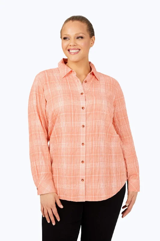 stylish women’s pants for formal settings -Rhea Plus Plaid Perfection Shirt