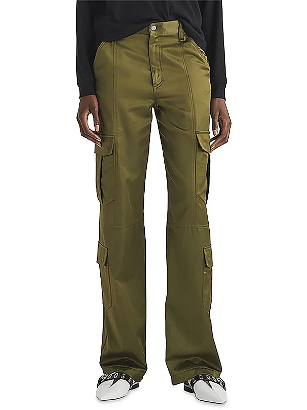 best clothing for women’s fashion-forward looks -Cailyn Womens Satin Mid-Rise Cargo Pants