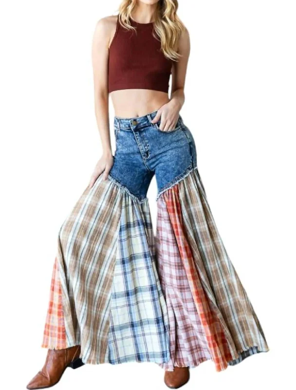 stylish women’s tops for formal occasions -Country Girl Flared Pants In Denim Multi