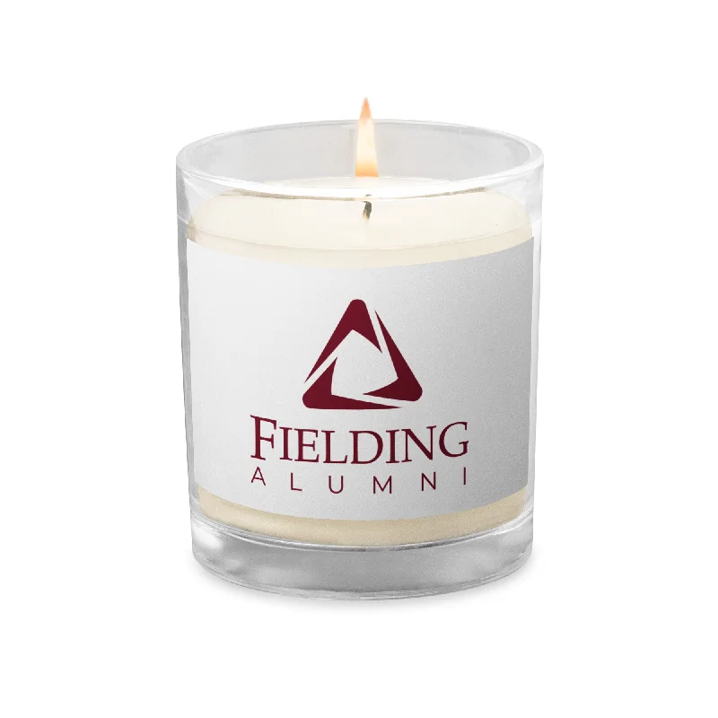 stylish blazers for women’s professional fashion -Glass Jar Soy Wax Candle - White | Alumni Logo