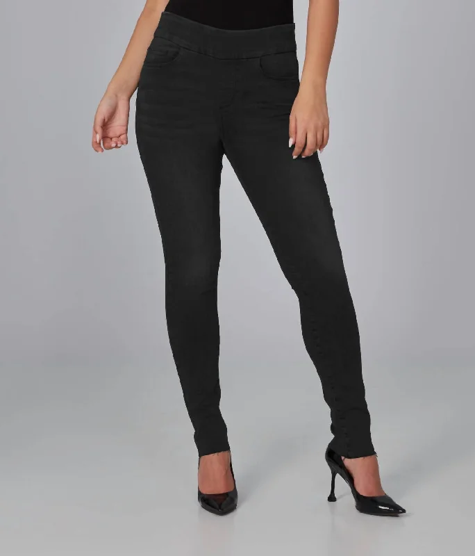 stylish women’s blazers for work outfits -Anna High Rise Skinny Pull On Jeans In Night Black