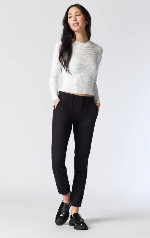 fashionable dresses for women’s brunch events -IVY BLACK TWILL PANT