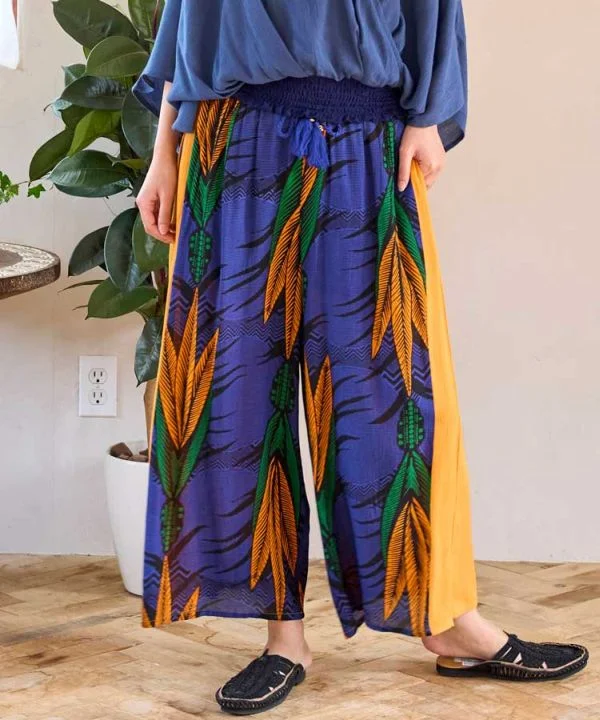 chic outerwear for women’s office style -Kitenge Pattern Palazzo Pants