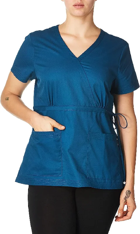 trendy dresses for women’s date nights -koi Women's Katelyn Scrub Top_Caribbean Blue