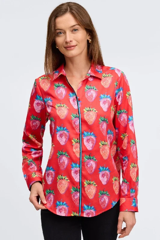 stylish outerwear for women’s fall collection -Charlie No Iron Strawberry Delight Shirt