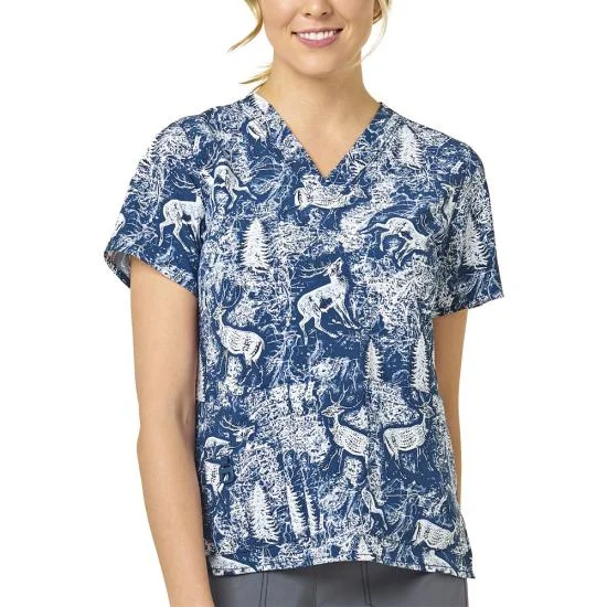 best coats for women’s business attire -Carhartt Women's Printed V-Neck Scrub Top