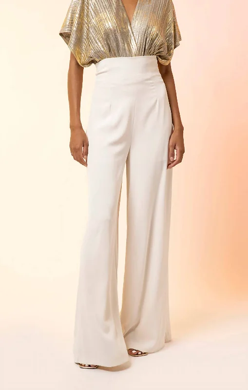 affordable summer clothing for women -Lyla High Waist Pants In Cream