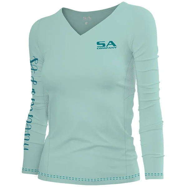 chic women’s jackets for casual looks -Women's Performance Long Sleeve Shirt | Mint | SA Logo