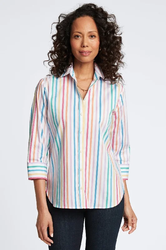 best clothing for women’s formal events -Meghan No Iron Rainbow Stripe Shirt