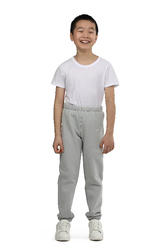 fashionable skirts for women’s summer outfits -Niki kids fleece sweatpants in pearl grey