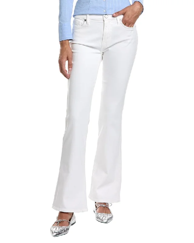 comfortable office outfits for women -7 For All Mankind The Classic White Bootcut Jean