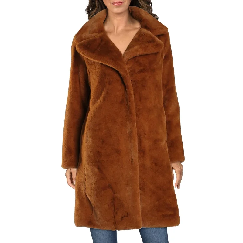 unique fashion styles for women’s office attire -Avec Les Filles Women’s Mid-Length Faux Fur Coat with Notch Lapel