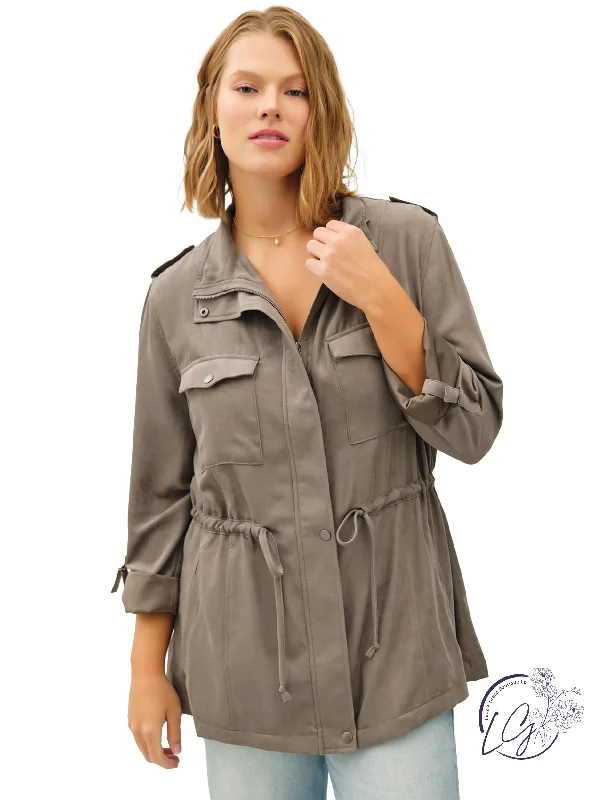 trendy dresses for women’s formal occasions -Curvy Sculpted Cargo Jacket