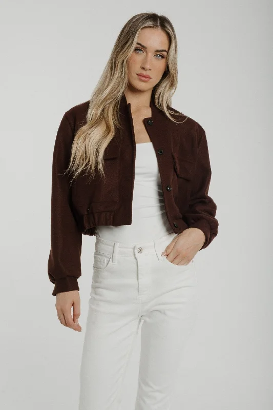 best women’s clothing brands for casual wear -Aria Cropped Jacket In Chocolate