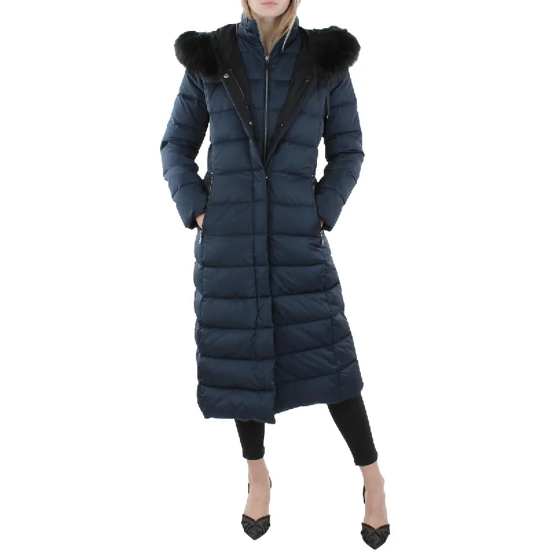 stylish cardigans for women’s office wear -Tahari Womens Winter Long Down Coat