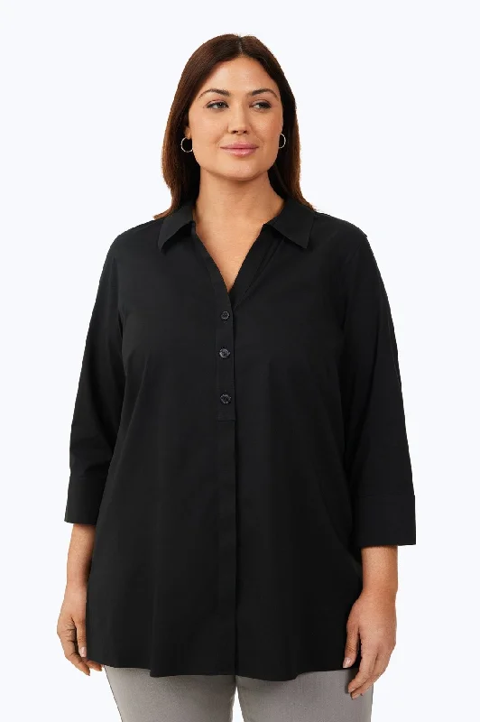 elegant dresses for women’s cocktail parties -Pamela Plus Stretch No Iron 3/4 Sleeve Tunic