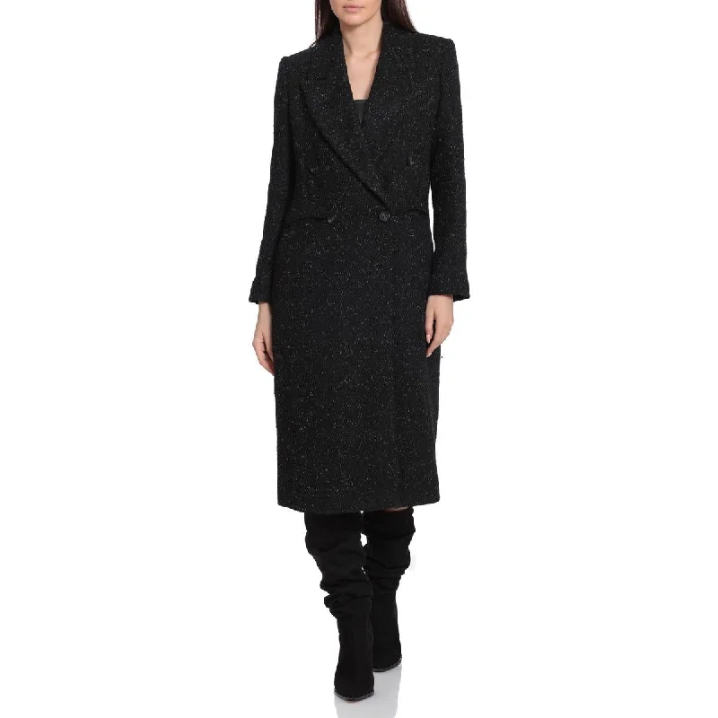 best women’s tunics for everyday fashion -Avec Les Filles Women's Double Breasted Metallic Thread Long Overcoat