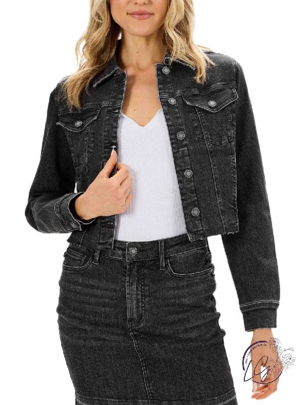 best dresses for women’s summer parties -Greyson Black Denim Cropped Jacket By Judy Blue