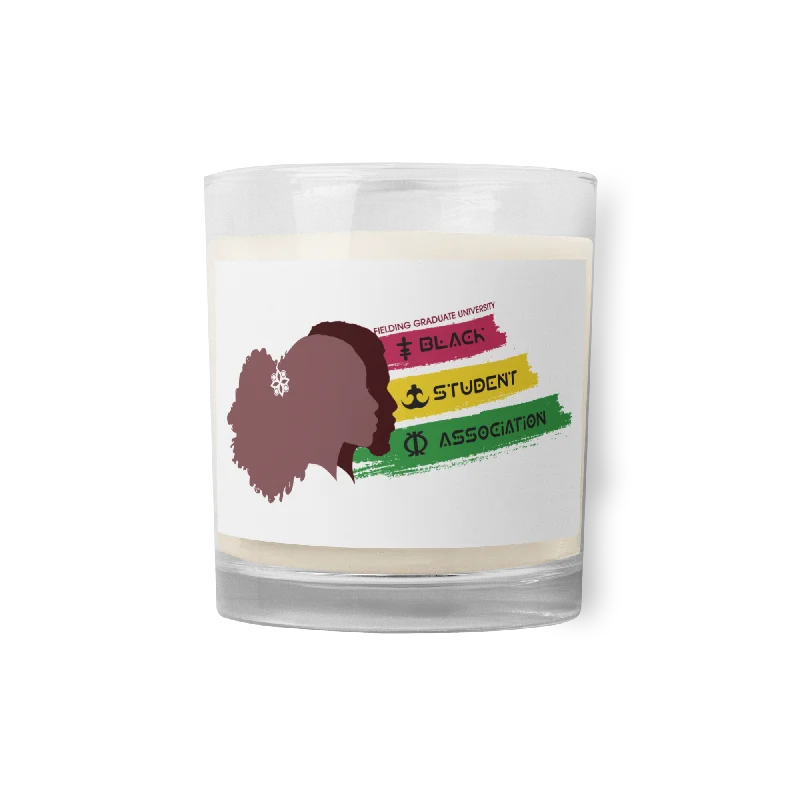 best jackets for women’s business outfits -Glass Jar Soy Wax Candle - White | Black Student Association Logo