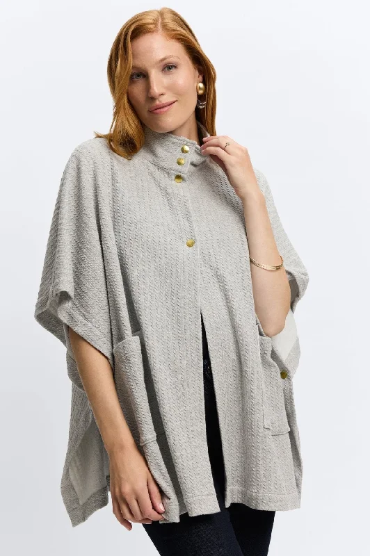 comfortable women’s leggings for everyday wear -Aspyn Cable Knit Cape Tunic