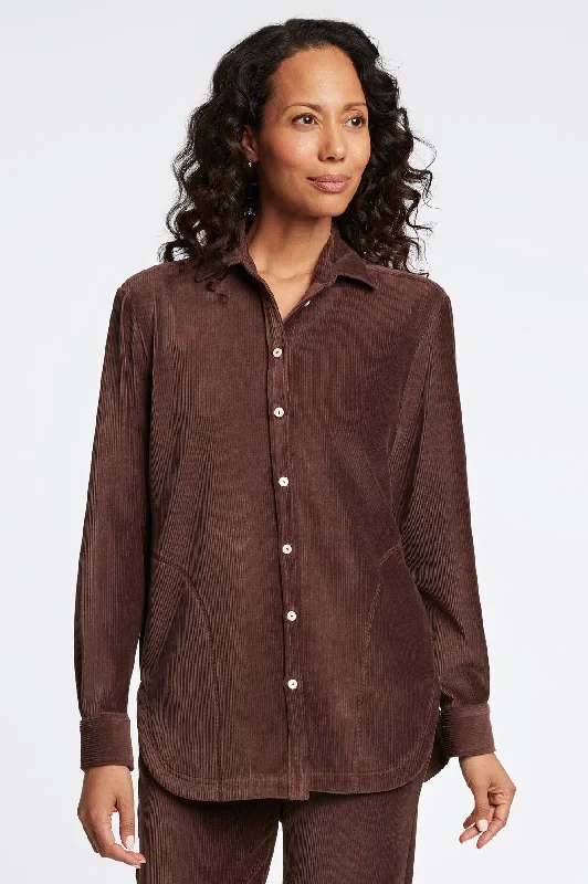 unique dresses for women’s special occasions -Maddy Long Sleeve Plush Cord Shirt