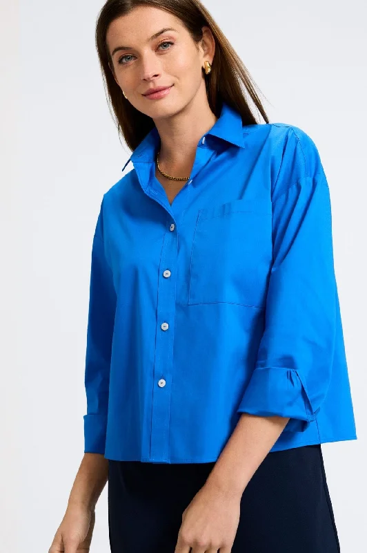 chic tunic tops for women’s casual style -Marina No Iron Stretch Cotton Long Sleeve Shirt