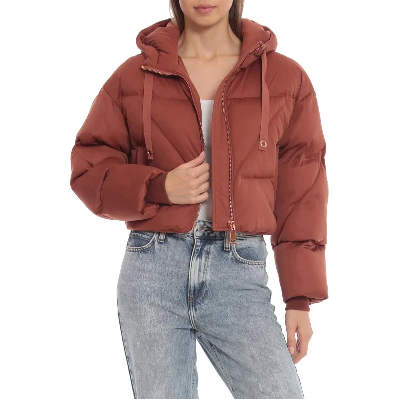 stylish women’s dresses for work functions -Avec Les Filles Women's Water Resistant Cropped Puffer Bomber Coat with Hood