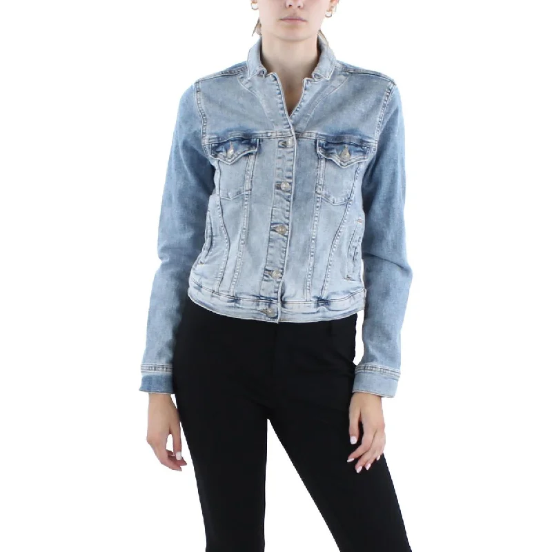 best clothing for women’s fitness routines -Silver Jeans Co. Womens Crop Denim Denim Jacket